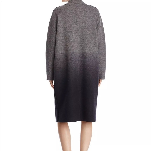 Eileen Fisher Plus Ombré Merino Wool Kimono Coat - Picture 7 of 8